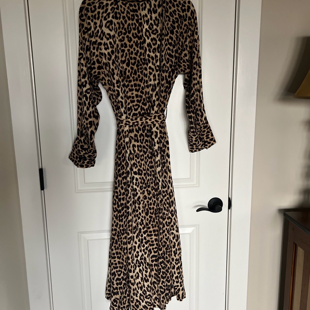 NWT H&M Leopard Print Shirt Dress SZ XL - Picture 3 of 7